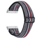 fb.ny30.p Back Vintage Stripe StrapsCo Pattern Elastic Nylon Watch Strap Fitbit Sense Versa 3