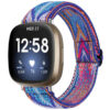 fb.ny30.w Main Lapiz Ikat StrapsCo Pattern Elastic Nylon Watch Strap Fitbit Sense Versa 3