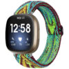 fb.ny30.x Main Neon Ikat StrapsCo Pattern Elastic Nylon Watch Strap Fitbit Sense Versa 3