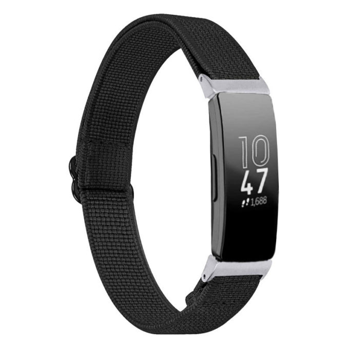 fb.ny31.1 Main Black StrapsCo Elastic Nylon Watch Band Strap for Fitbit Inspire Inspire HR