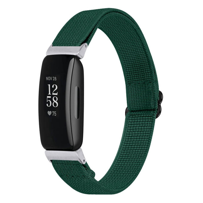 fb.ny32.11 Main Forest Green StrapsCo Elastic Nylon Watch Band Strap for Fitbit Inspire 2