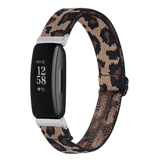 fb.ny32.b Main Leopard StrapsCo Elastic Nylon Watch Band Strap for Fitbit Inspire 2