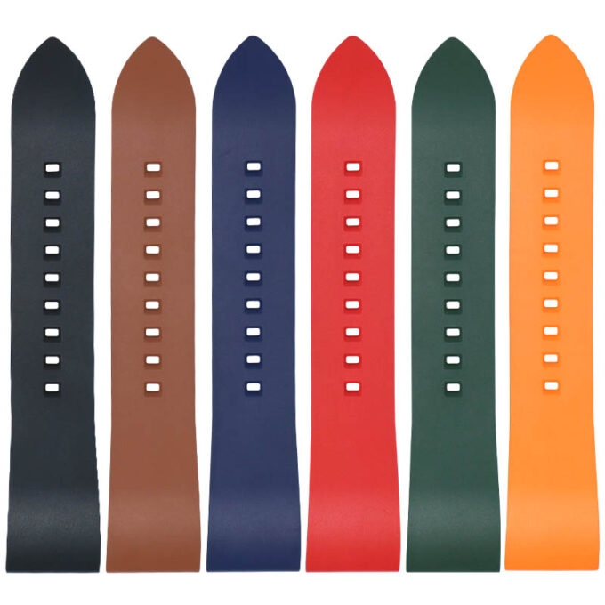 fk2 All Color DASSARI Smooth FKM Rubber Quick Release Watch Strap with Brushed Silver Buckle
