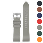 fk2 Gallery Grey DASSARI Smooth FKM Rubber Quick Release Watch Strap with Brushed Silver Buckle