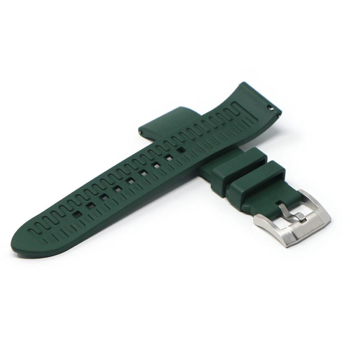 fk2.11.bs Cross Green DASSARI Smooth FKM Rubber Quick Release Watch Strap with Brushed Silver Buckle
