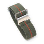 nt6.11.12 Main Army Green Orange StrapsCo Elastic Nylon NATO Watch Band Strap 20mm 22mm