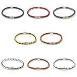 bx9.ps All Color Silver Clasp StrapsCo Thin Two Tone Braided Bracelet Wristband Bangle with Silver Clasp