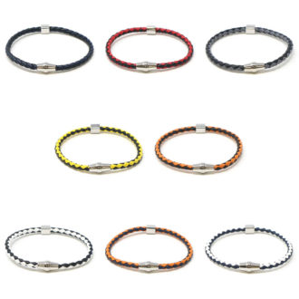 bx9.ps All Color Silver Clasp StrapsCo Thin Two Tone Braided Bracelet Wristband Bangle with Silver Clasp