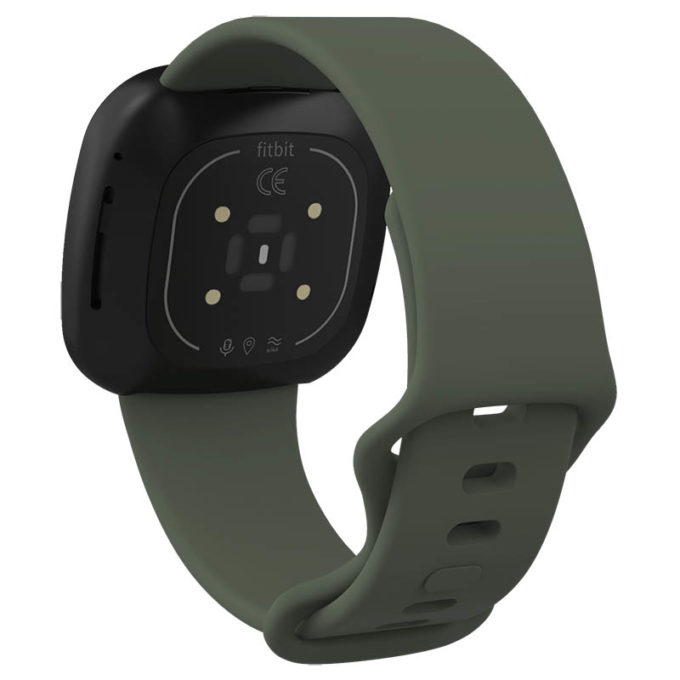Fb.r59.11 Back Green StrapsCo Silicone Rubber Infinity Watch Band Strap For Fitbit Versa 3 & Fitbit Sense Updated 21 07 21