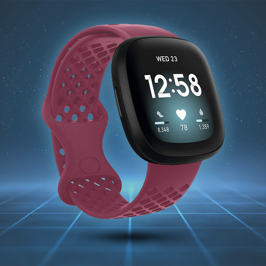 Fitbit Sense Strap Style Guide Perforated Silicone Rubber