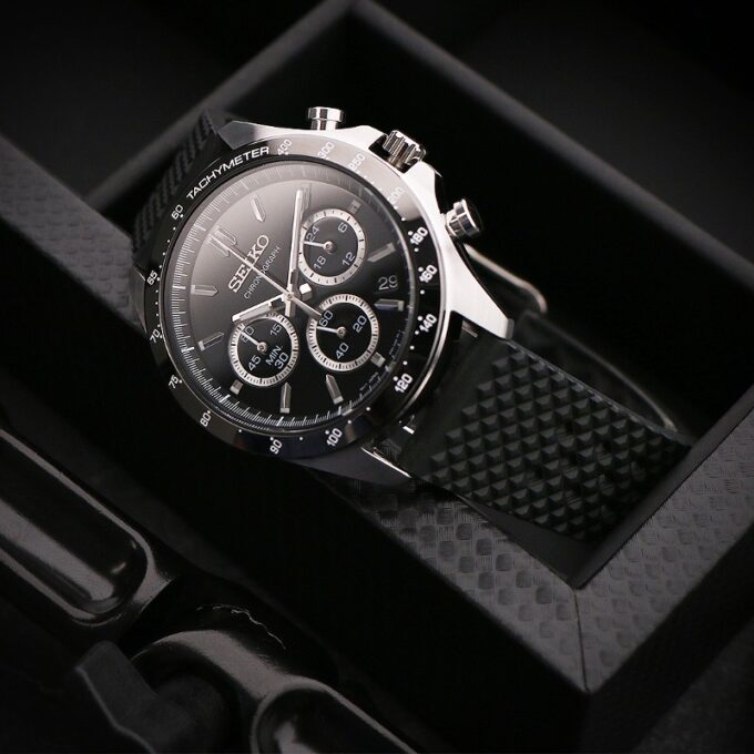 fk3 creative2 dassari fkm textured rubber strap seiko chronograph watch band black