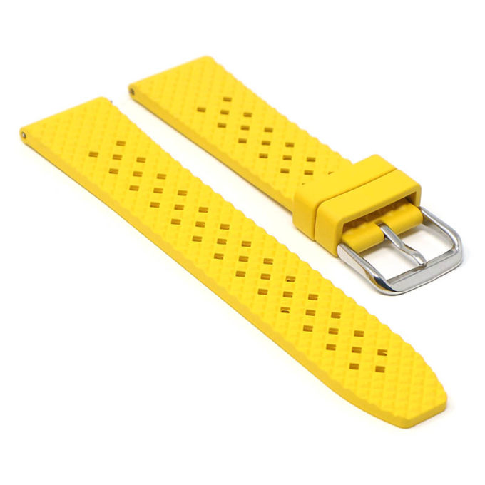 fk3.10 Angle Yellow DASSARI Textured FKM Rubber Watch Band 18mm 20mm 22mm 24mm Quick Release Strap