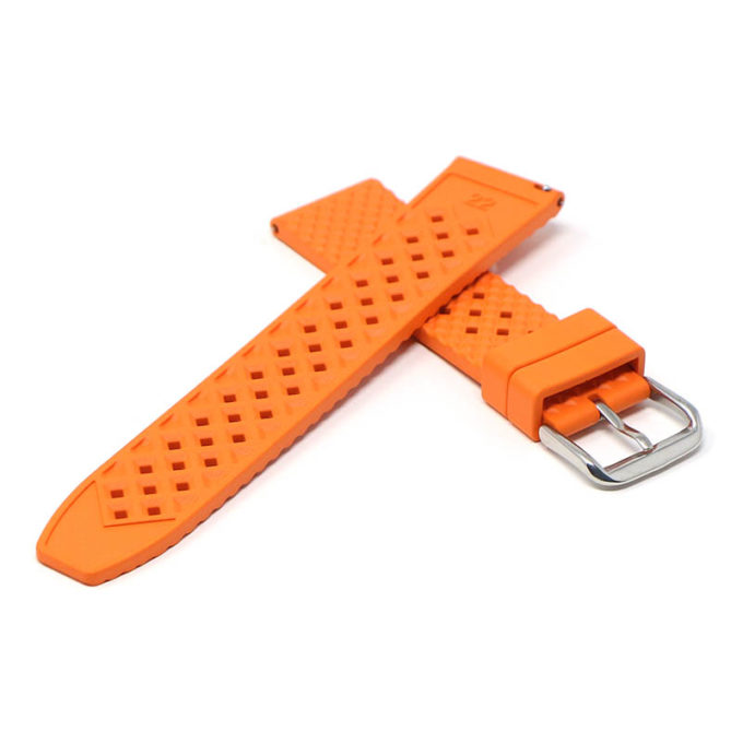 fk3.12 Cross Orange DASSARI Textured FKM Rubber Watch Band 18mm 20mm 22mm 24mm Quick Release Strap