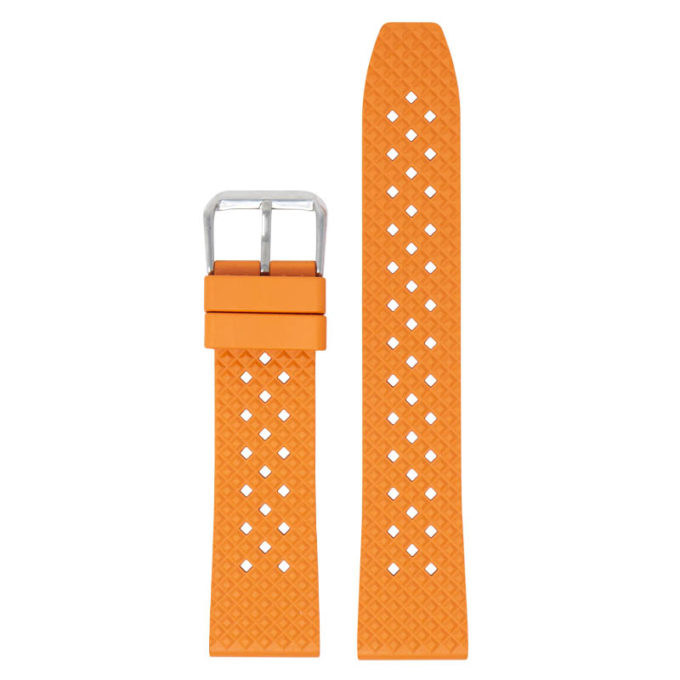 fk3.12 Main Orange DASSARI Textured FKM Rubber Watch Band 18mm 20mm 22mm 24mm Quick Release Strap