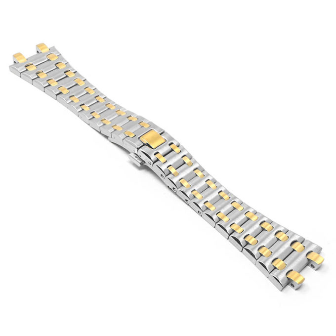 m.ap2 .2t Angle Silver Yellow Gold StrapsCo 28mm Stainless Steel Watch Band for Audemars Piguet Royal Oak Offshore