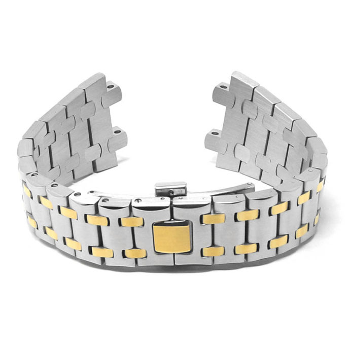 m.ap2 .2t Main Silver Yellow Gold StrapsCo 28mm Stainless Steel Watch Band for Audemars Piguet Royal Oak Offshore