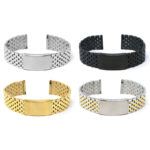 M.bd2 All Colors StrapsCo Stainless Steel Vintage Beads Of Rice Bracelet Quick Release Strap 18mm 19mm 20mm 21mm 22mm