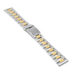 m.ld1 .2t Angle Silver Yellow Gold StrapsCo Stainless Steel Ladder Watch Band Bracelet Strap w Deployant Clasp