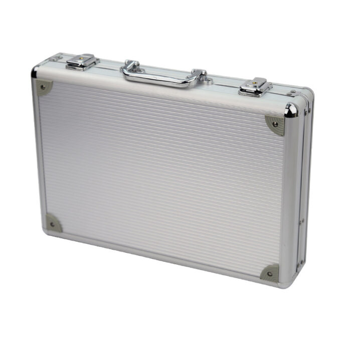 wb22.ss Front StrapsCo Aluminum Watch Box for 24 Watches