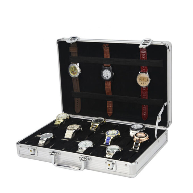 wb22.ss Main StrapsCo Aluminum Watch Box for 24 Watches