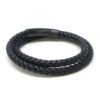 bx11.1.mb Main Black StrapsCo Leather Bolo Wrap Bracelet Wristband with Matte Black Clasp