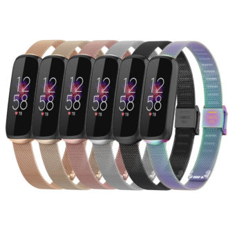 fb.m145 All Color StrapsCo Stainless Steel Mesh Watch Band Strap with Clasp for Fitbit Luxe