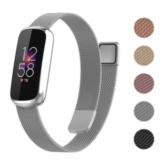 SOATUTO Compatible with Fitbit Luxe Bracelet Watch Bands Stainless Steel  Metal Classic Durable Replacement Strap Wristband Buckle Metal Strap Wrist  Band for Fitbit Luxe Fitness Tracker - Silver 