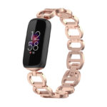 fb.m147.rg Main Rose Gold StrapsCo Metal Alloy Link Jewelry Watch Bracelet Band for Fitbit Luxe