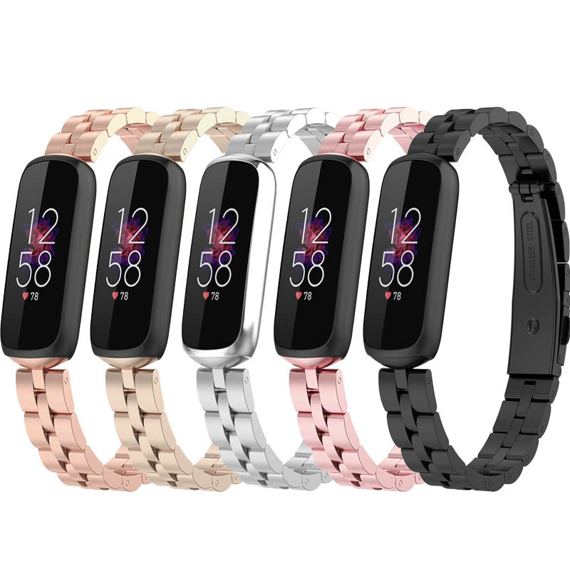Fitbit Luxe Bracelet Fusion Gold, Black, Silver Leather