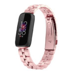 fb.m148.pg Main Pink Gold StrapsCo Stainless Steel Metal Watch Band Strap for Fitbit Luxe
