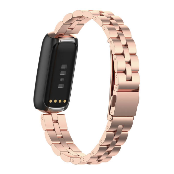 fb.m148.rg Back Rose Gold StrapsCo Stainless Steel Metal Watch Band Strap for Fitbit Luxe