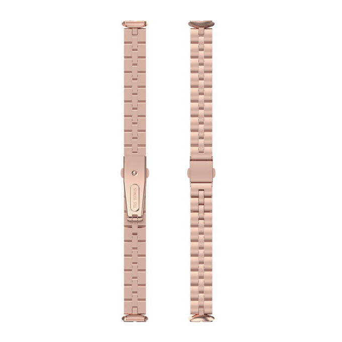 fb.m148.rg Up Rose Gold StrapsCo Stainless Steel Metal Watch Band Strap for Fitbit Luxe