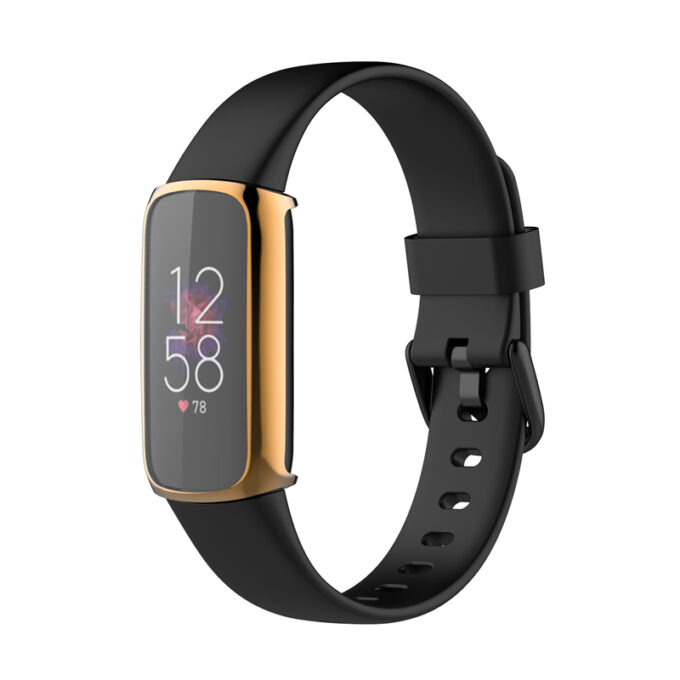 fb.pc17.yg Alt Yellow Gold StrapsCo TPU Smart Watch Protective Case Fitbit Luxe Protector