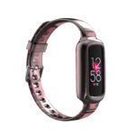 fb.r65.6 Main Red StrapsCo Transparent TPU Rubber Watch Strap with Silver Buckle for Fitbit Luxe