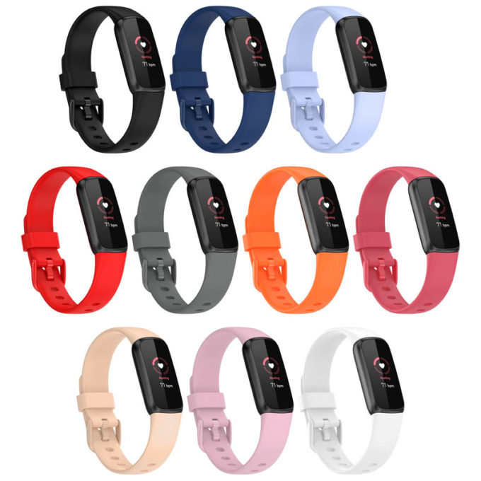 fb.r66 All Color StrapsCo Single Solid Colour Silicone Rubber Watch Band Strap for Fitbit Luxe