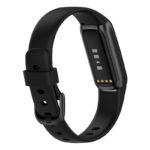 fb.r66.1 Back Black StrapsCo Single Solid Colour Silicone Rubber Watch Band Strap for Fitbit Luxe