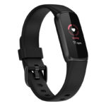 fb.r66.1 Main Black StrapsCo Single Solid Colour Silicone Rubber Watch Band Strap for Fitbit Luxe