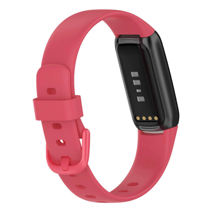 fb.r66.13 Back Watermelon StrapsCo Single Solid Colour Silicone Rubber Watch Band Strap for Fitbit Luxe