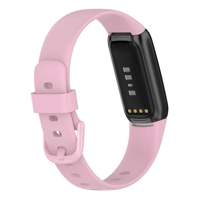 fb.r66.18 Back Lavender StrapsCo Single Solid Colour Silicone Rubber Watch Band Strap for Fitbit Luxe