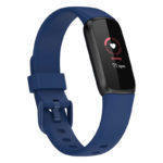fb.r66.5 Navy Blue StrapsCo Single Solid Colour Silicone Rubber Watch Band Strap for Fitbit Luxe