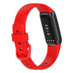 fb.r66.6 Back Red StrapsCo Single Solid Colour Silicone Rubber Watch Band Strap for Fitbit Luxe