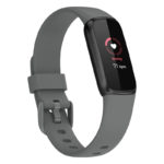 fb.r66.7 Main Grey StrapsCo Single Solid Colour Silicone Rubber Watch Band Strap for Fitbit Luxe