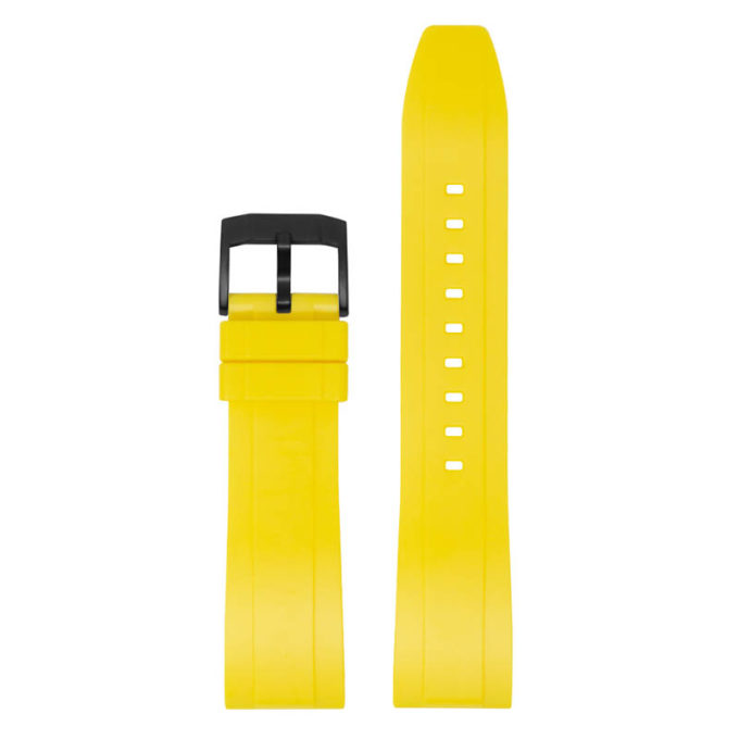 fk1.10.mb Main Yellow Black Buckle DASSARI FKM Rubber Quick Release Watch Band Strap 23