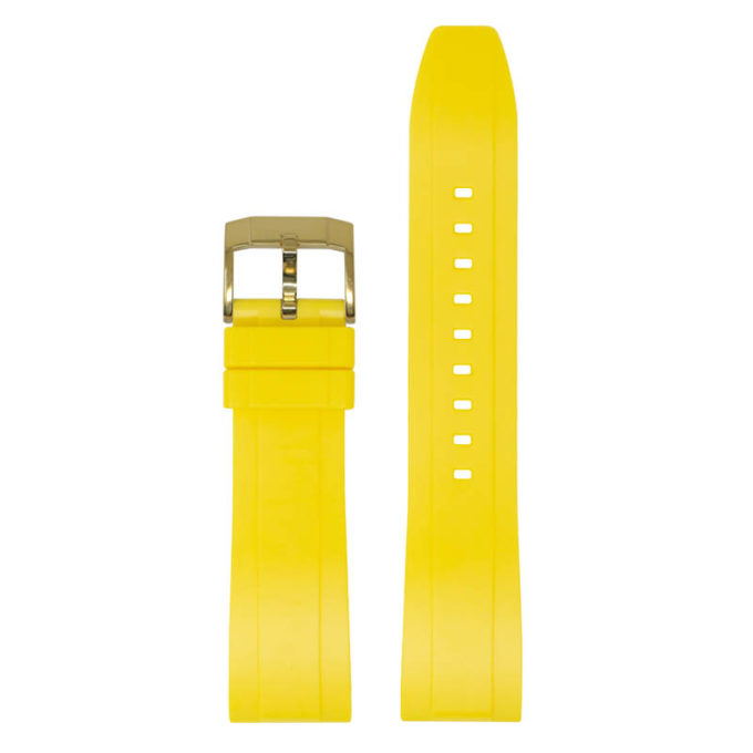 fk1.10.yg Main Yellow Yellow Gold Buckle DASSARI FKM Rubber Quick Release Watch Band Strap 24