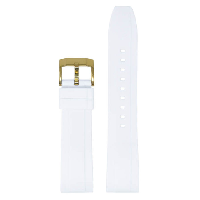 fk1.22.yg Main White Yellow Gold Buckle DASSARI FKM Rubber Quick Release Watch Band Strap 39