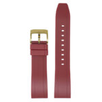 fk1.6.yg Main Red Yellow Gold Buckle DASSARI FKM Rubber Quick Release Watch Band Strap 19