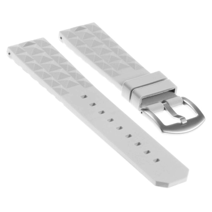 Pu16.7a Angle Light Grey StrapsCo Super Waffle Silicone Rubber Watch Band Strap