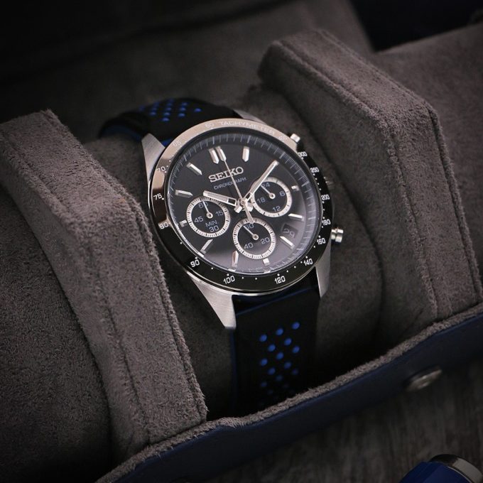 pu17 creative2 seiko contrasting perforated rubber strap watch band seiko