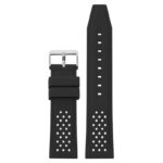 pu17.1.22 Main Black White StrapsCo Contrasting Perforated Silicone Rubber Watch Band Quick Release Strap