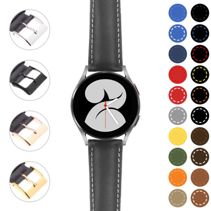 s.gx4 .st18 StrapsCo Leather Strap Short Standard Long for Samsung Galaxy Watch 4